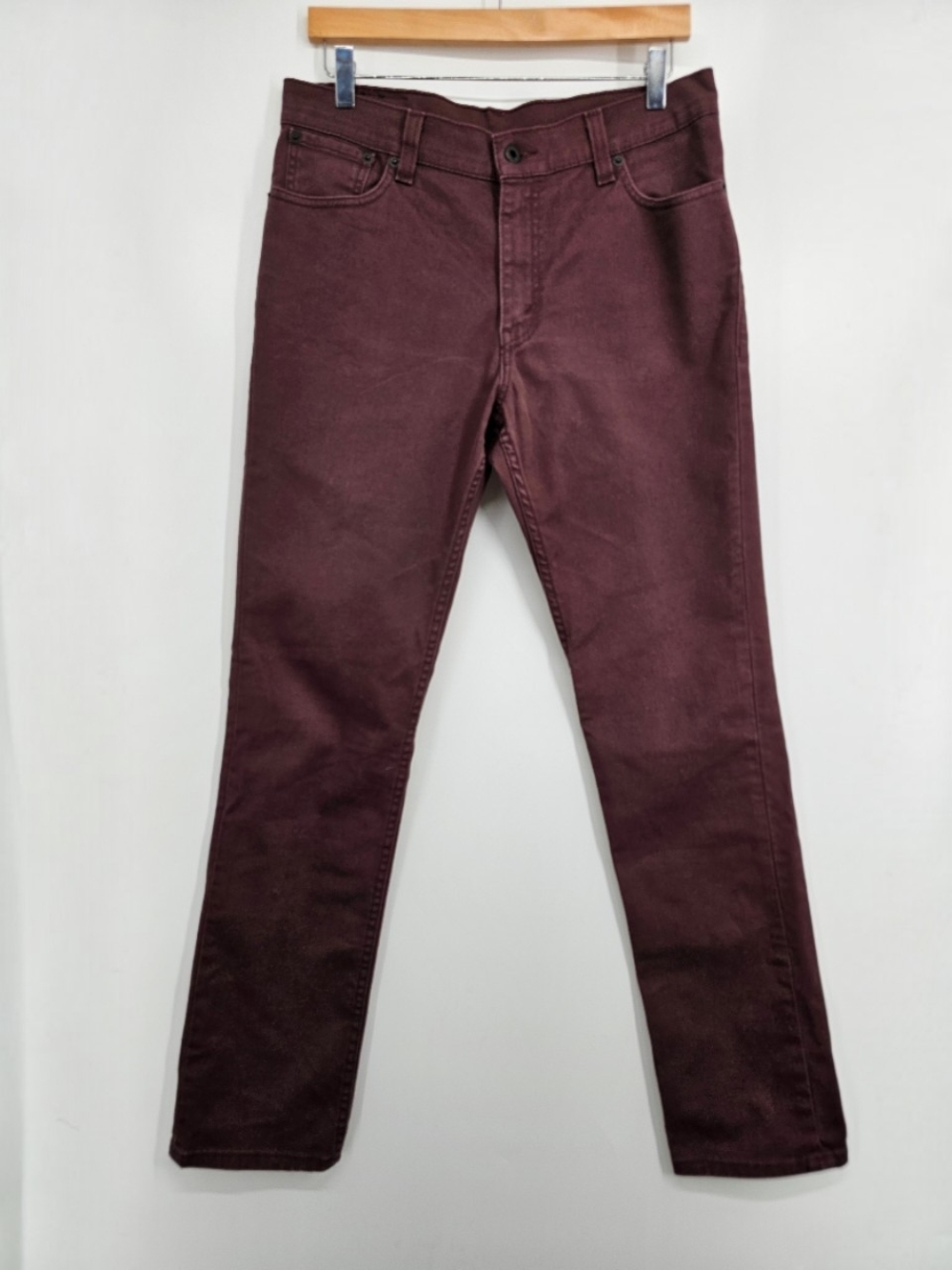 Levi's 510 Super Skinny Jeans Men's 34x30 Burgundy Maroon Stretch Denim